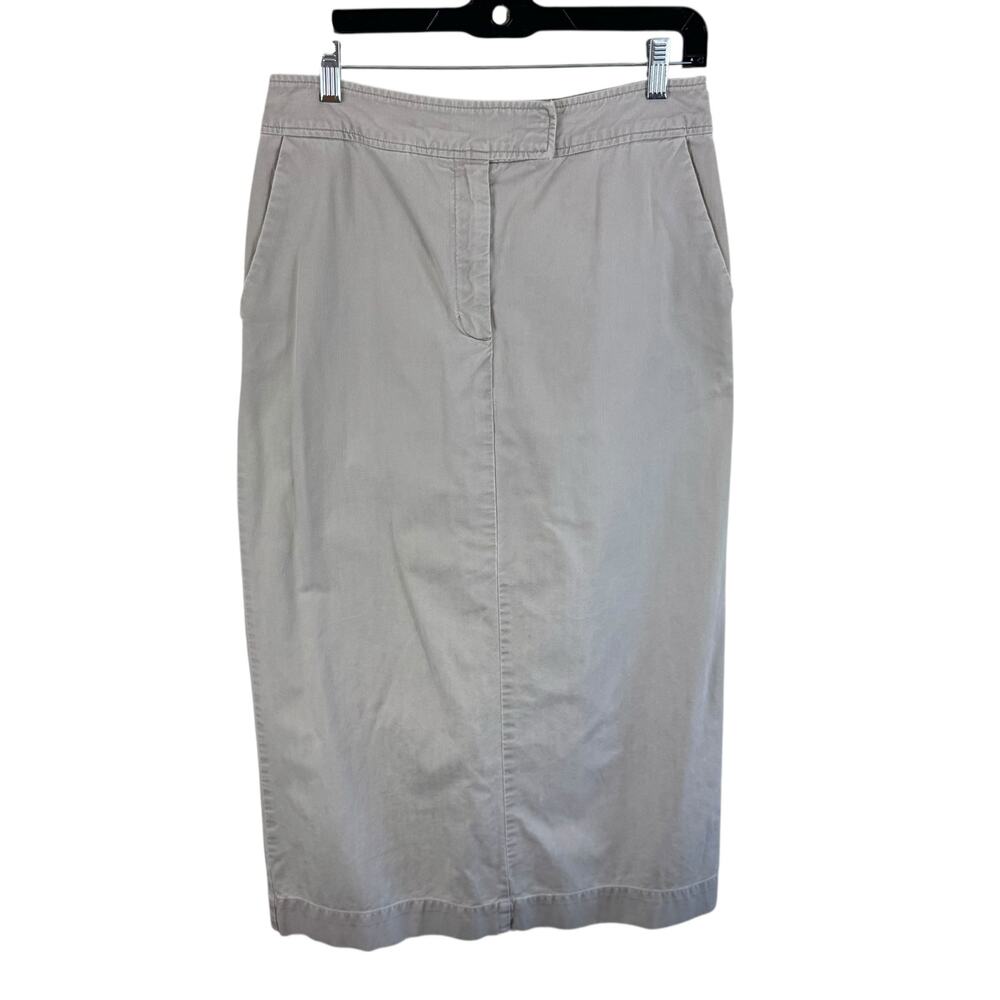 Eddie Bauer Legend 100% Cotton Tan Linden Midi Skirt Size 10